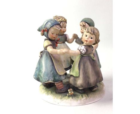 HUMMEL 'RING AROUND THE ROSIES' FIGURE, ALONG WITH OTHER HUMMEL CERAMICS including plates and a figure of 'Book Worm'Qty: 5Ri
