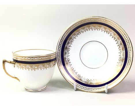 EDWARDIAN 'DIAMOND CHINA' TEA SERVICE, AND ANOTHER the Diamond China service comprising cups, saucers, plates, sugar and crea