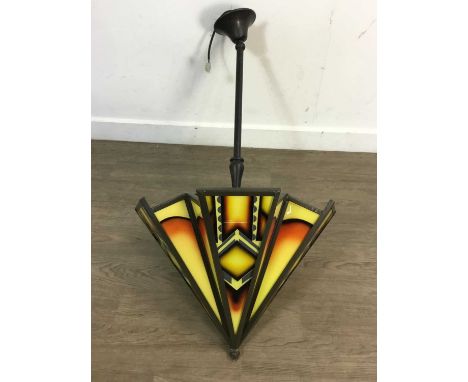 REPRODUCTION ART DECO STYLE LIGHT FITTING, AND A TRIANGULAR LIGHT BOX the ceiling light with Art Deco style panelsceiling lig