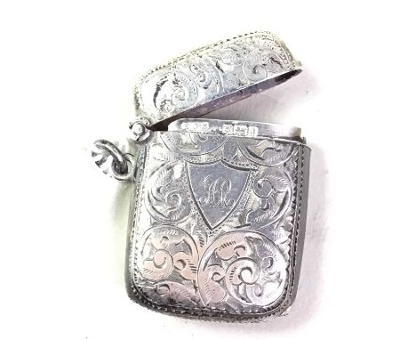 SILVER VESTA VASE, with engraved decoration and monogrammed cartoucheQty: 16gMonogram appears to be "AR"