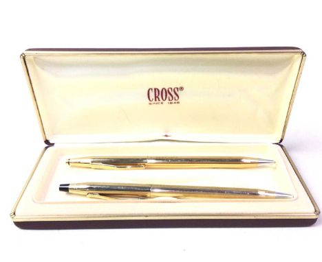 VINTAGE S.T. DUPONT OF PARIS CIGARETTE LIGHTER, ALONG WITH A CROSS PEN SET AND COSTUME JEWELLERY the lighter with original bo
