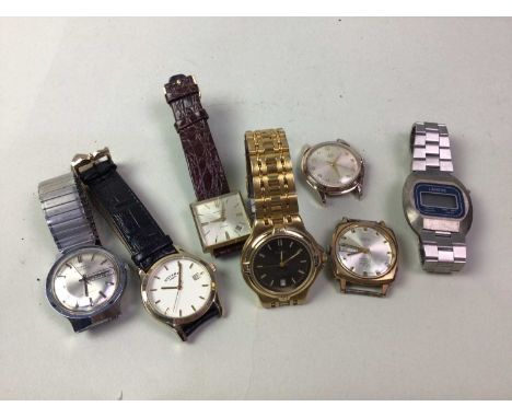 GROUP OF WATCHES, examples by Elgin, Timex, Rotary, Garonne, Pilot and Laneve