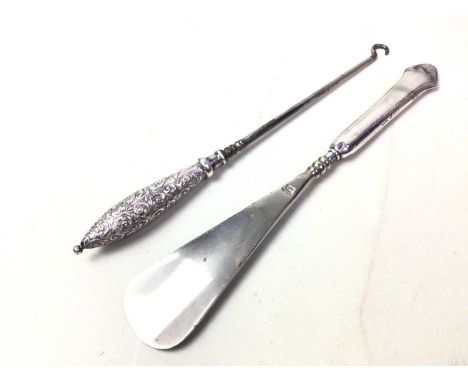 DANISH 800 STANDARD SILVER LETTER OPENER, ALONG WITH OTHER ITEMS the letter opener with cast and pierced handle, along with a