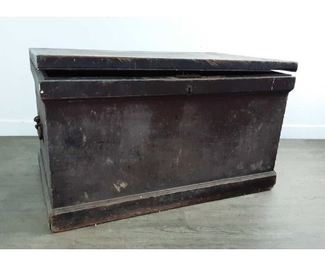 VICTORIAN PINE TOOL CHEST, LATE 19TH CENTURY  the hinged rectangular top opening to reveal an interior fitted with small draw