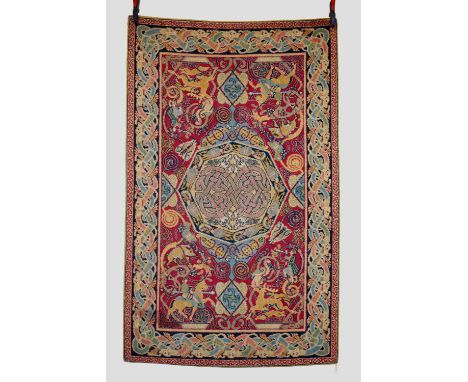 Good machine woven English 'Celtic Hunting Rug' designed by George Bain, manufactured by Messrs. Quayle & Tranter, Kiddermins