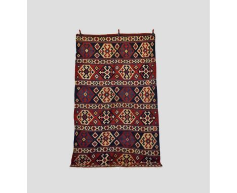 Banded ghileem, Shahsavan, north west Persia or south Caucasus, late 19th/early 20th century, 9ft. 8in. X 5ft. 8in. 2.94m. X 
