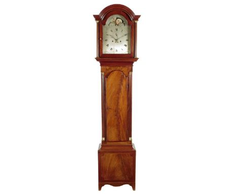 A George III mahogany longcase clock by Guy of Shaftesbury, the eight day four pillar movement with an anchor escapement and 