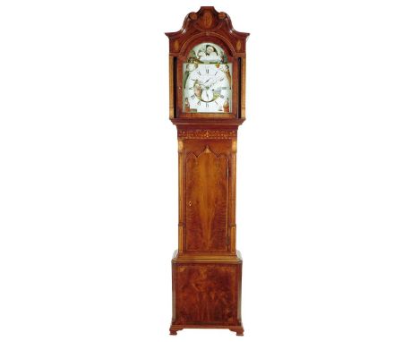 A George III mahogany longcase clock by Thomas Read of Manchester, the eight day four pillar movement with an anchor escapeme