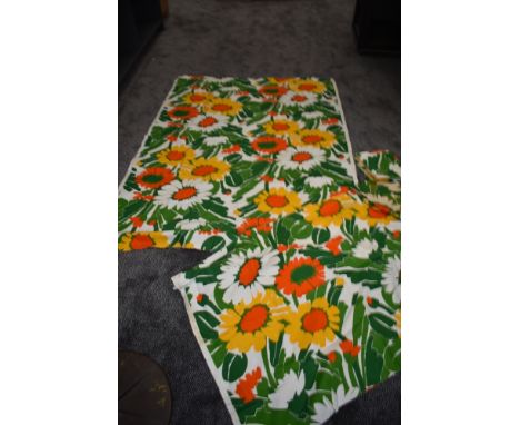 A variety of sizes of vintage Vymura 'Tahiti' cotton fabric, having bold floral design.
