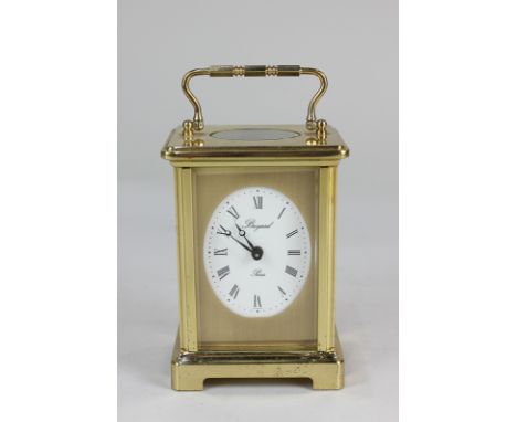 A Bayard brass carriage clock with oval dial and Roman numerals, movement stamped 7 Jewels, unadjusted, Duverdrey &amp; Bloqu