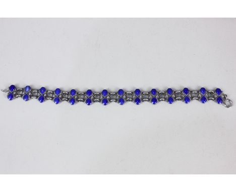 A Danish silver and blue enamel bracelet by Volmer Bahner, marked VB sterling Denmark