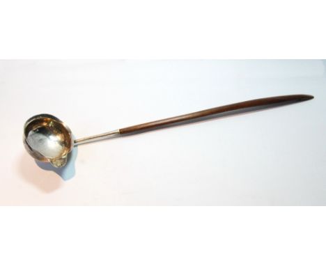 Silver toddy ladle with wood handle, maker not clear, 1794.