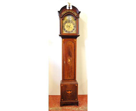 Regency mahogany longcase clock by George Monro, Edinburgh, the moulded broken arched pediment with ball and Ho ho bird finia