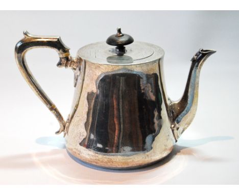 Silver teapot of plain spreading shape by Barnard Brothers, 1866, 16½oz.