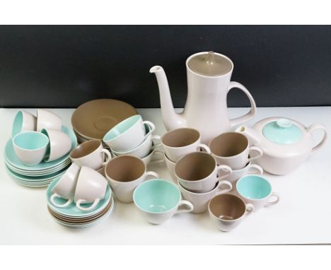 Collection of Poole pottery tea wares to include an ice green and seagull set including eight small cups, four large cups and