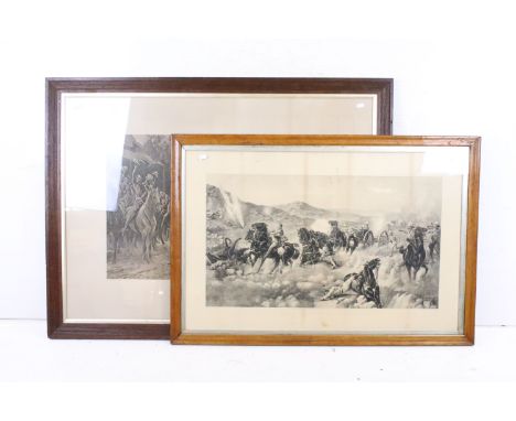 Louis Edwards, A Warm Corner for the Guns, print, 56.5 x 87cm together with John Bacon, The Relief of Ladysmith, print, 71 x 