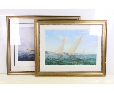 John Steven Dews (b. 1949), sailing boat at sea, limited edition print number 17/350, signed lower right, 62 x 84.5cm, gilt f