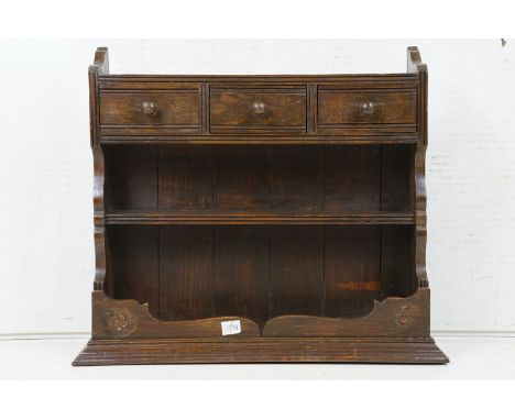 Oak Wall Hanging Spice Rack, 47cm high x 54cm wide 