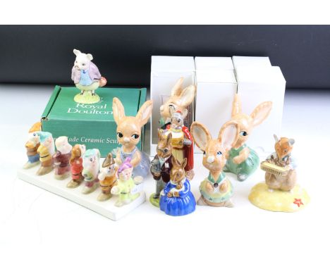 Eight Carlton Ware PenDelfin figures (Uncle Soames, Aunt Agatha, Midge, Robert Satchell, Margot, etc), 2 x Royal Doulton Bunn