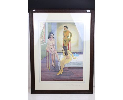 Hilary Geoghegan, triple portrait of Judith, watercolour, signed lower right and dated ' Sept - Dec 1973 ' and further inscri