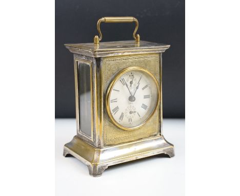 19th Century American mantle clock by Seth Thomas. The clock having a round face to the centre with two subsidiary dials and 