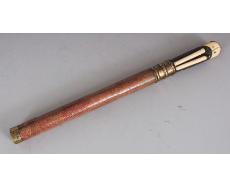 ANOTHER 19TH/20TH CENTURY CHINESE CHOPSTICK & KNIFE UTENSIL SET, the handle partially bone, and with bone chopsticks and a re