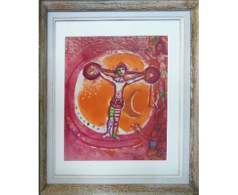 MARC CHAGALL 'The Circus', lithograph, 1965 - Ref: Andre Sauret, 32cm x 25cm, framed and glazed.