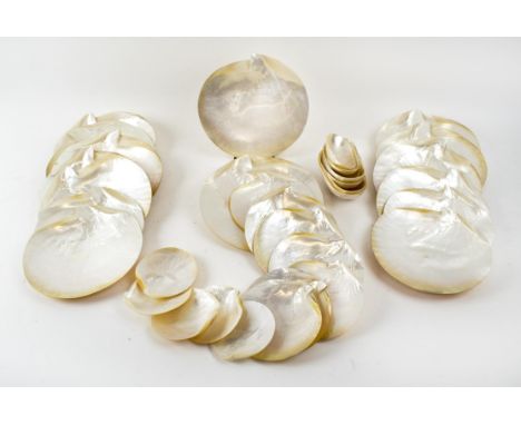 A COLLECTION OF MOTHER OF PEARL PLATES & CUPS, origin Philippines (Qty)