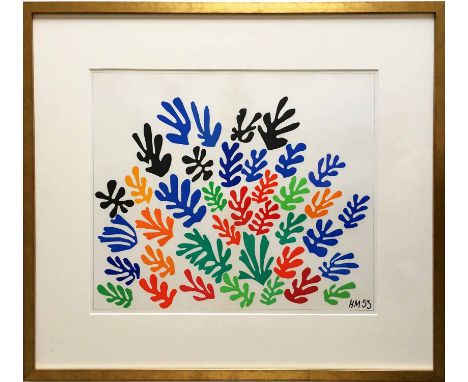 HENRI MATISSE 'La Gerbe', original lithograph published in a limited edition by Teriade, 35cm x 40cm, gilt box frame and moun