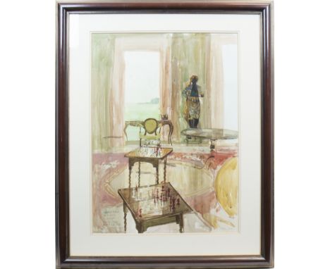 * VICTORIA CROWE OBE RSA RSW ARWS (b 1946), REFLECTED INTERIOR OF THE BINNS, LINLITHGOWwatercolour on paper, signed, titled a