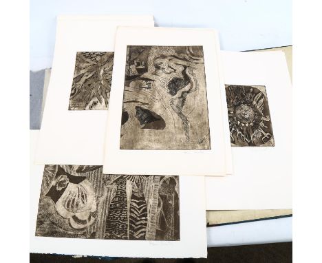 Roger Gerster (Swiss, born 1939), folio of 30 original etchings with aquatint, some multiples and double sheet works, pencil 