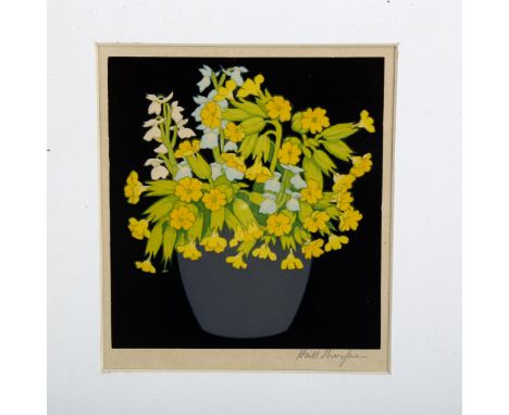 John Hall Thorpe, woodcut print, crocuses, signed in pencil, image 16cm x 15cm, framedVery slight paper discolouration 