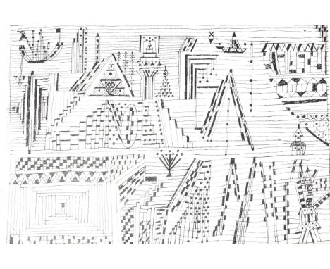 Paul Klee, lithograph, abstract, published 1946, image 13cm x 19cm, mountedGood condition 