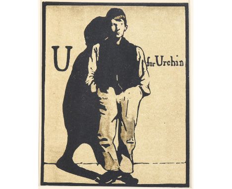 William Nicholson (1872-1949), lithograph in colours on paper, U is for Urchin from An Alphabet, 1898, 24.5cm x 19.5cm, mount
