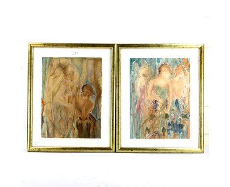 Janet Treby (born 1955), pair of lithographs, Ecole de Ballet 1 and 2, signed in pencil, from an edition of 385 copies, 54cm 