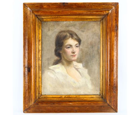 A 19th century oil on canvas, portrait of a woman, unsigned, 50cm x 40cm, framedGood condition, no canvas damage or overpaint