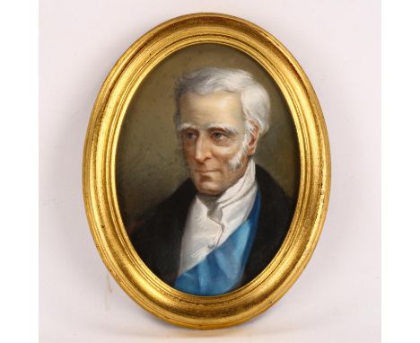 Mid-19th century coloured pastels, portrait of the Duke of Wellington, indistinctly signed Van Bever?, dated 1852, overall fr
