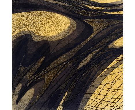 Philippa James, colour screenprint, estuary, signed in pencil, 1966, no. 1/20, image 42cm x 41cm, framedVery slight paper dis