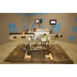 CVC In-Line Pressure Sensitive Portable Labeler, Model CVC310C6, SN 09810015, Mounted on 80" L x 35"