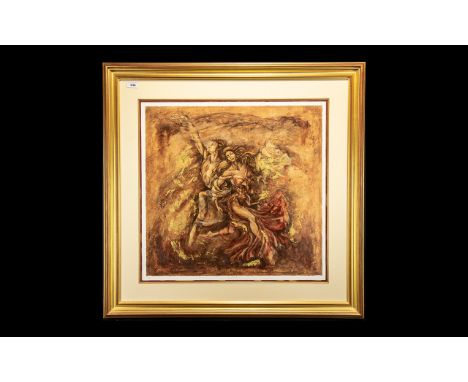 Signed Limited Edition Silkscreen Print by Joy Kirton-Smith entitled 'Rapture'.  Gilt framed and mounted behind glass. Limite