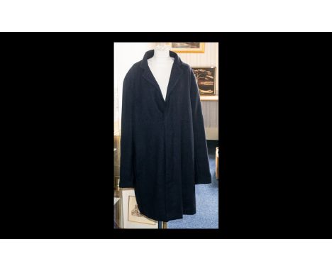 Gentleman's Navy Woollen Overcoat size XXL by Livergy.  Three button concealed fastening, back vent.  Brand new unworn.Please