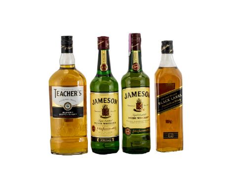 Drinkers Interest - Four Bottles of Whiskey comprising: Teacher's Highland Cream Blended Scotch Whiskey; two bottles of James