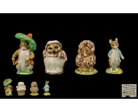 Beswick Collection of Beatrix Potter Figures 4 (four) in total, comprises:  1.  'Mrs Tiggy Winkle' BP 2A.  3.25'' - 8.3 cm.  