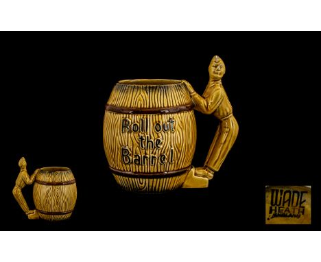 Vintage 1940'S Wade Heath 'Roll Out The Barrel' WW2 RAF Pilot Barrel Mug/Tankard. Tankard marked Wade Heath to base, and depi