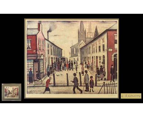 Laurence Stephen Lowry 1887-1976 Artist Signed Limited Edition Colour Lithograph Print - Titled 'The Fever Van'.  Limited edi