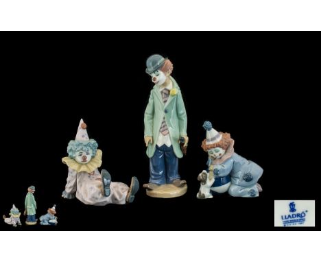 Lladro - Porcelain Figurines ( 3 ) In Total. All First Quality and Mint Condition. Comprises 1/ Tired Friend ' Model No 5812.