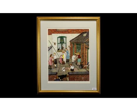 Tom Dodson 1910 - 1991 Artist Signed Ltd and Numbered Edition Colour Print. Titled ' Backyard III ' Published 1987, Studio Ar