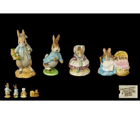 Beswick Collection of Beatrix Potter Figures ( 4 ) In Total. Comprises 1/ Hunca Munca - Style One, Issued 1951, BP 3A. 2/ Pet