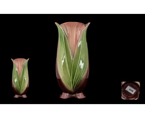 Vintage Blakeney Pottery Vase.  Attractive vase in shades of plum and green, 10" tall.  In good condition, please see images.