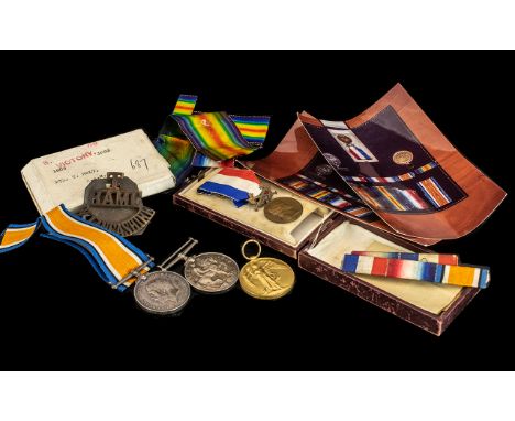 World War 1 Military Interest A collection of medals to include 1914-1919 and war medal awarded to 1805 PTE T Holt RAMC war m